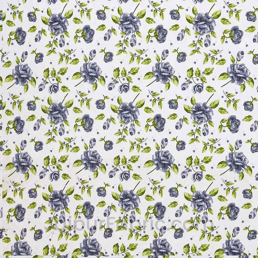 Grey Green Floral 150 GSM Reversible Double Bed Cotton AC Dohar