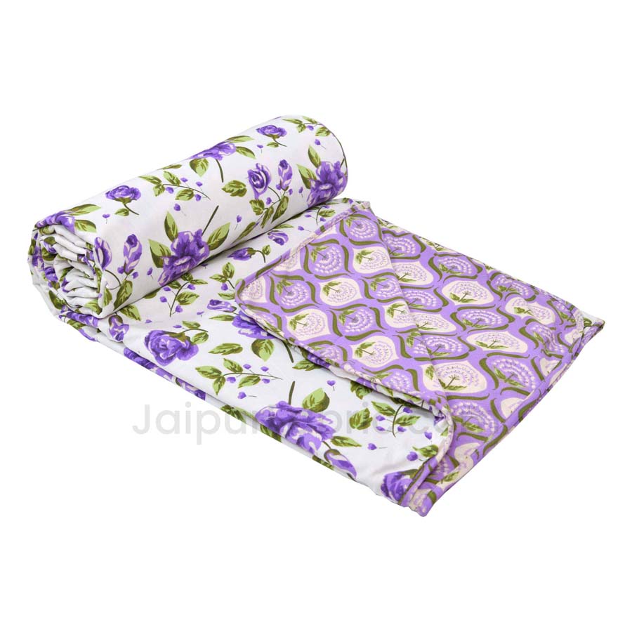 Lavendar Floral 150 GSM Reversible Double Bed Cotton AC Dohar