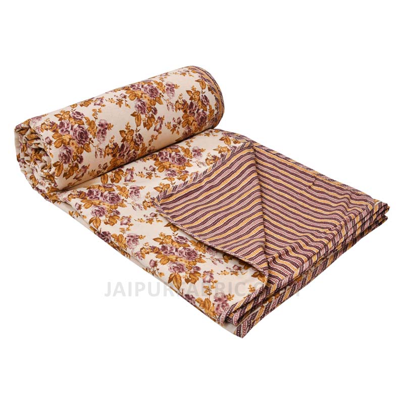 Yellow Flovery Pure Cotton Double Bed Dohar