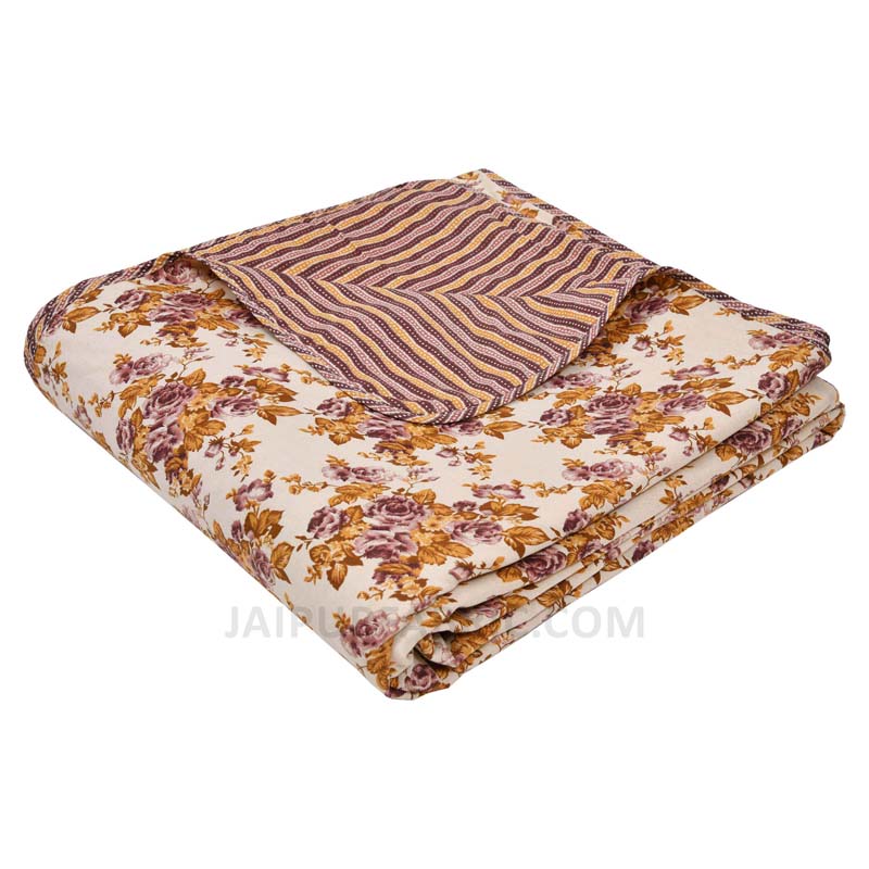 Yellow Flovery Pure Cotton Double Bed Dohar