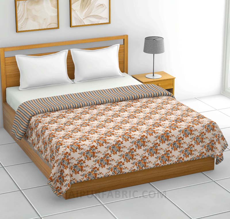 Orange Flovery Pure Cotton Double Bed Dohar