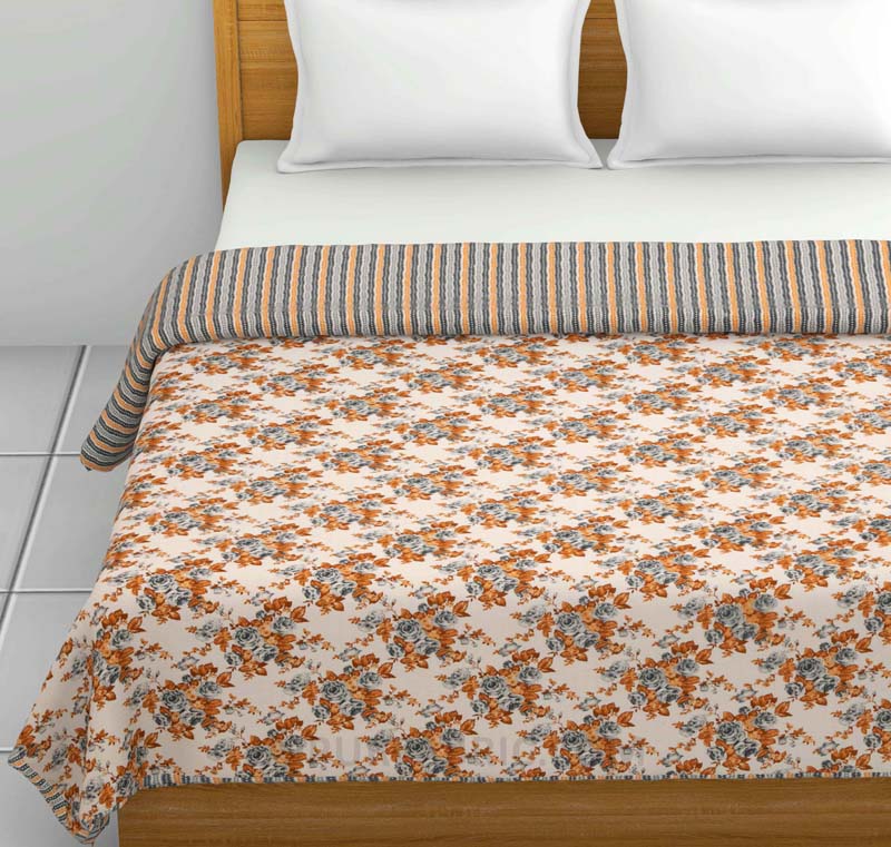 Orange Flovery Pure Cotton Double Bed Dohar