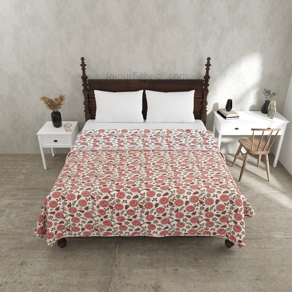 Pink Butterflies  Pure Cotton Double Bed Dohar