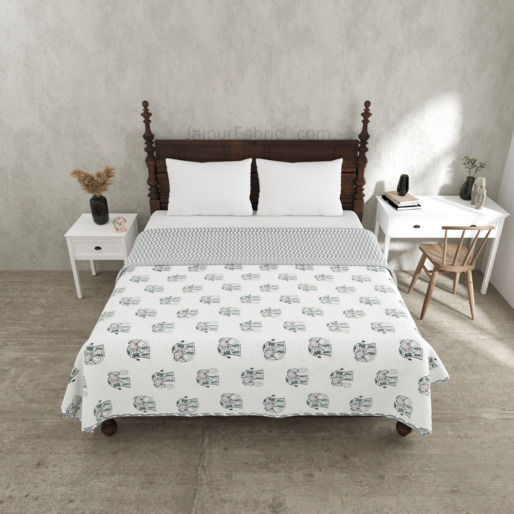 Green Elephant Pure Cotton Double Bed Dohar