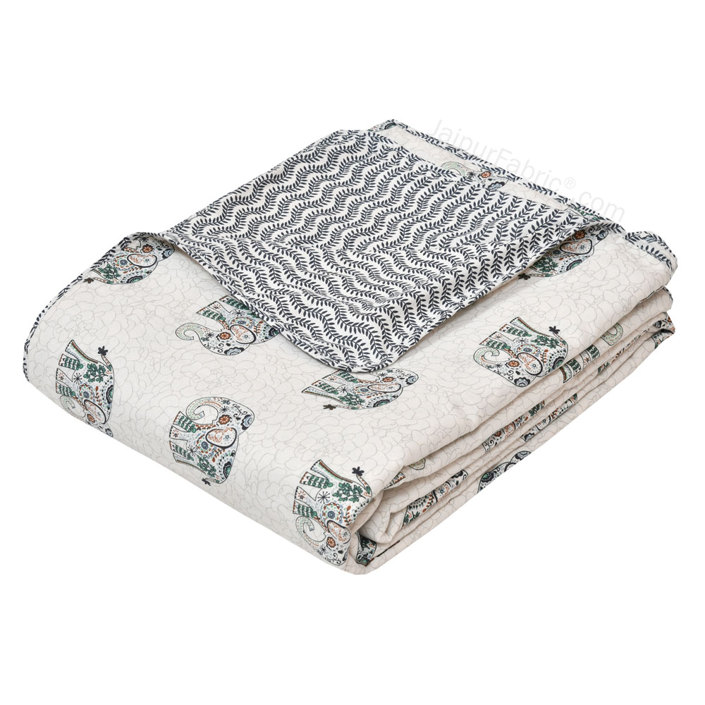 Green Elephant Pure Cotton Double Bed Dohar