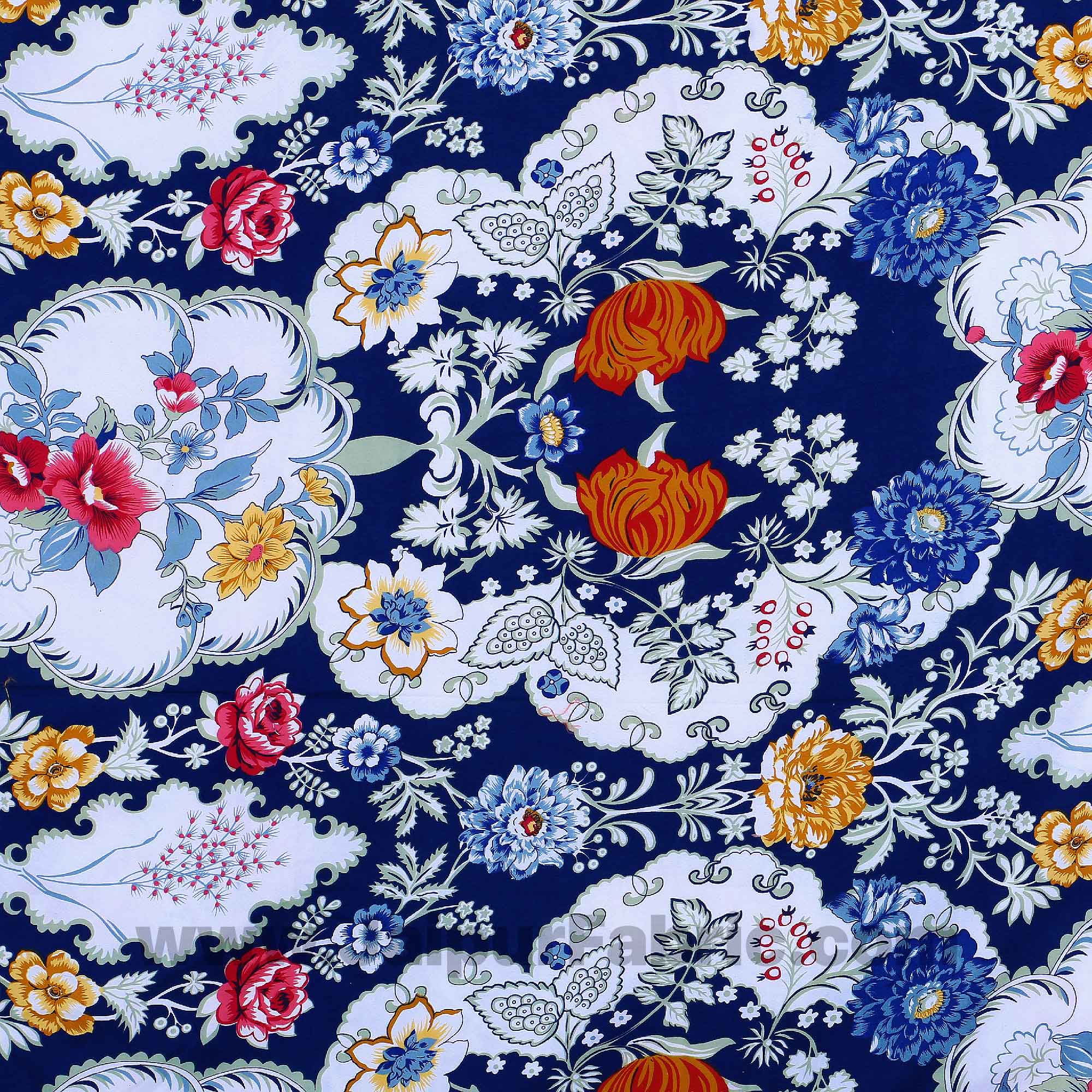 Cotton Navy Blue Decorative Reversible Double Blanket/Duvet/Quilt/AC Dohar