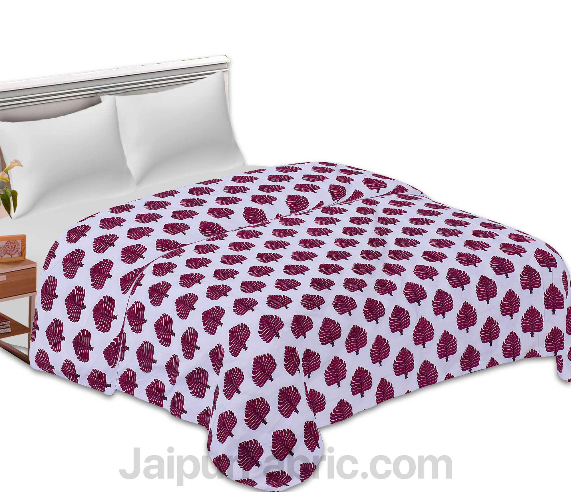 Pure Cotton Petal Print Reversible Double Bed Blanket/ Duvet/Quilt/AC Dohar