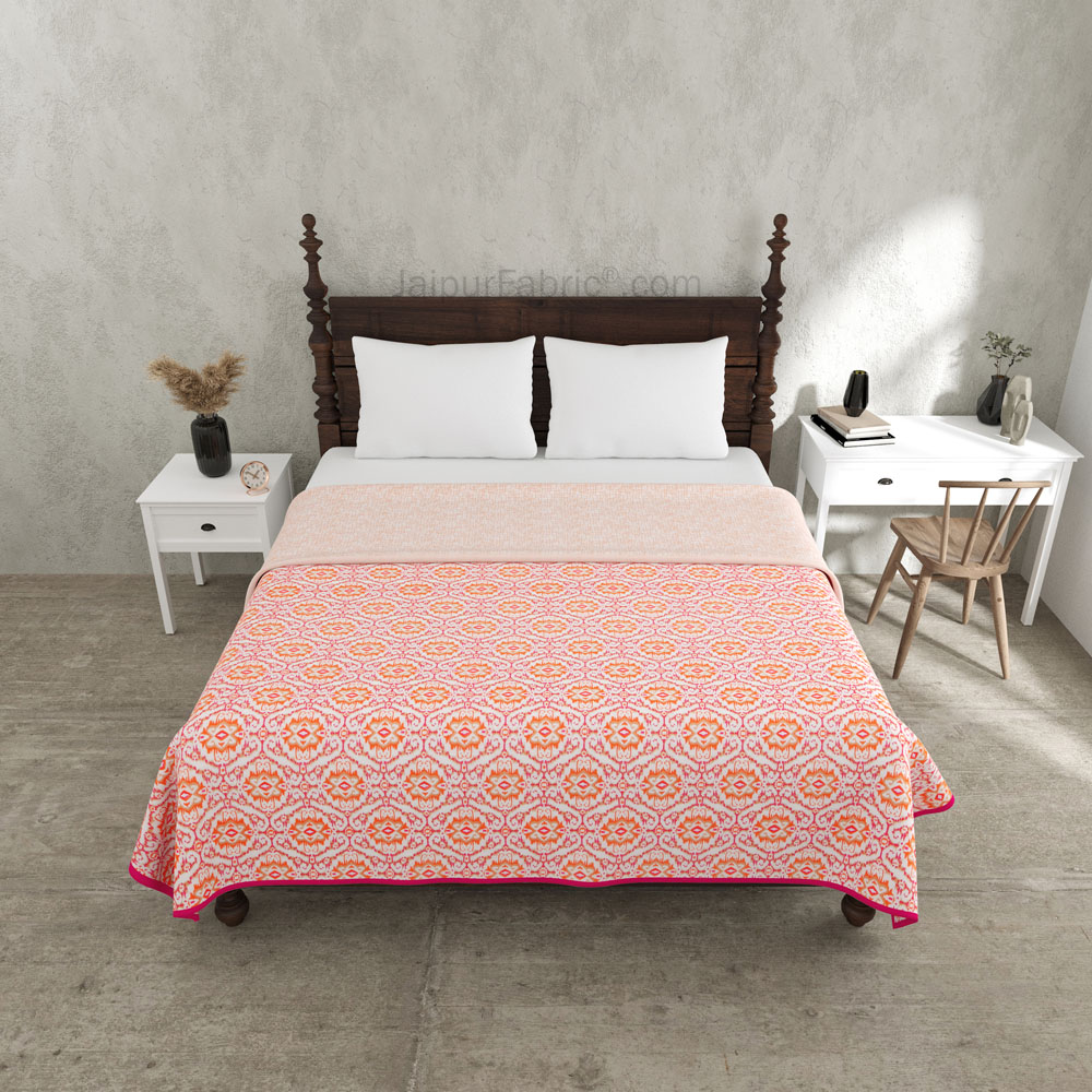 The Illusion Pinkish Double Bed Dohar Blanket