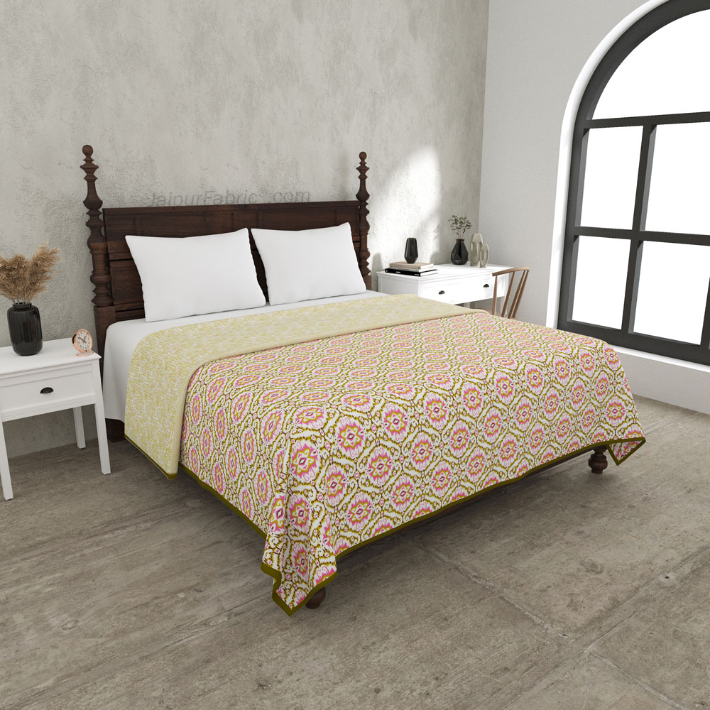 The Illusion Greenish Double Bed Dohar Blanket