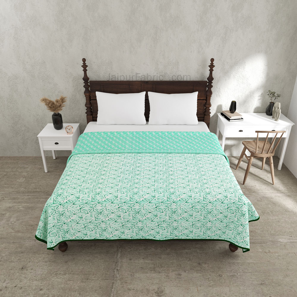 Geometricity Green Double Bed Dohar Blanket
