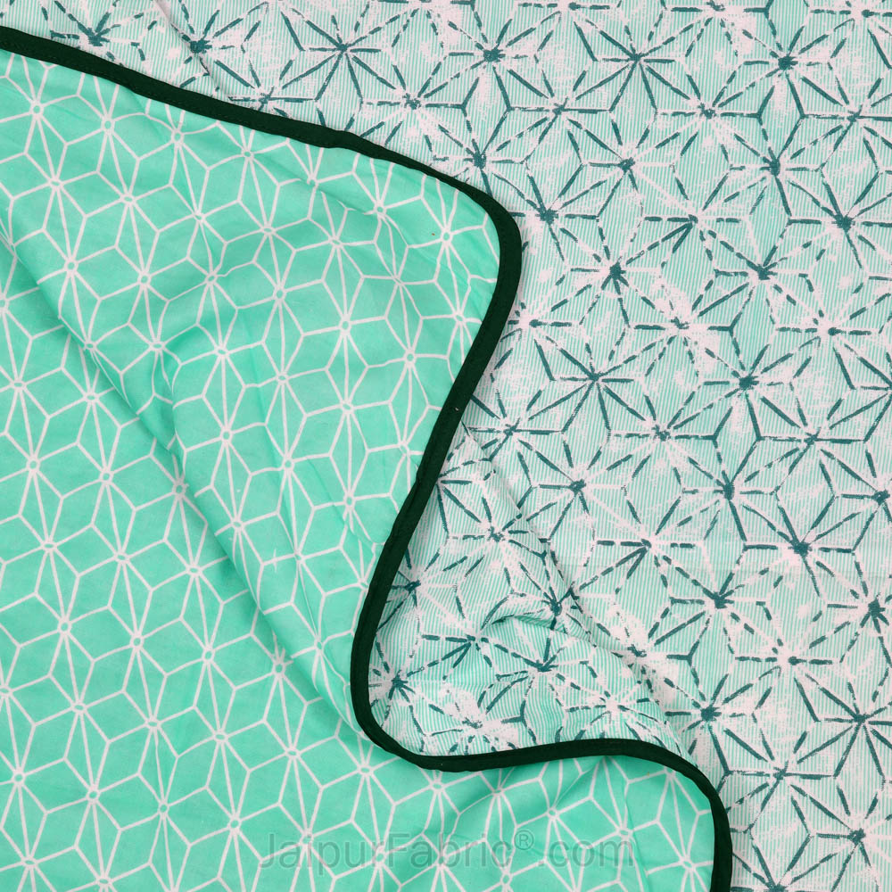 Geometricity Green Double Bed Dohar Blanket