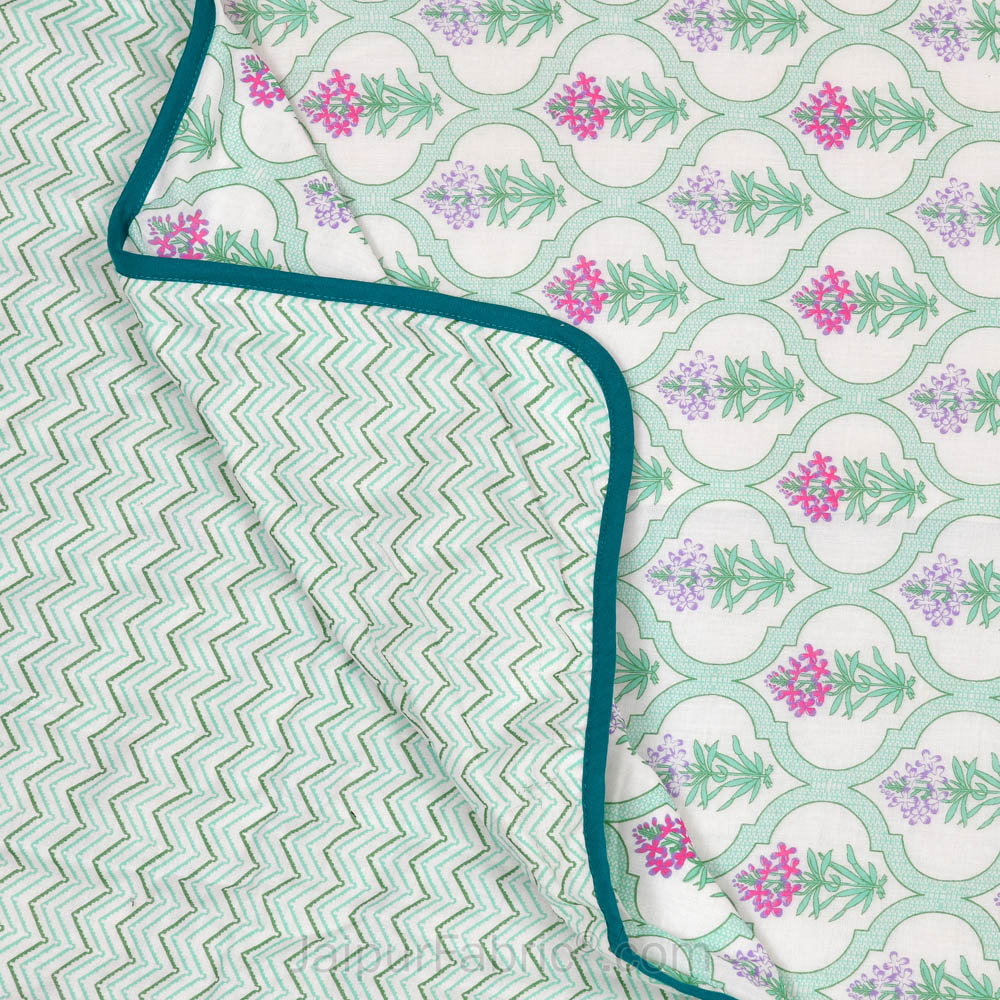 Jaal Darbar Green Double Bed Dohar Blanket