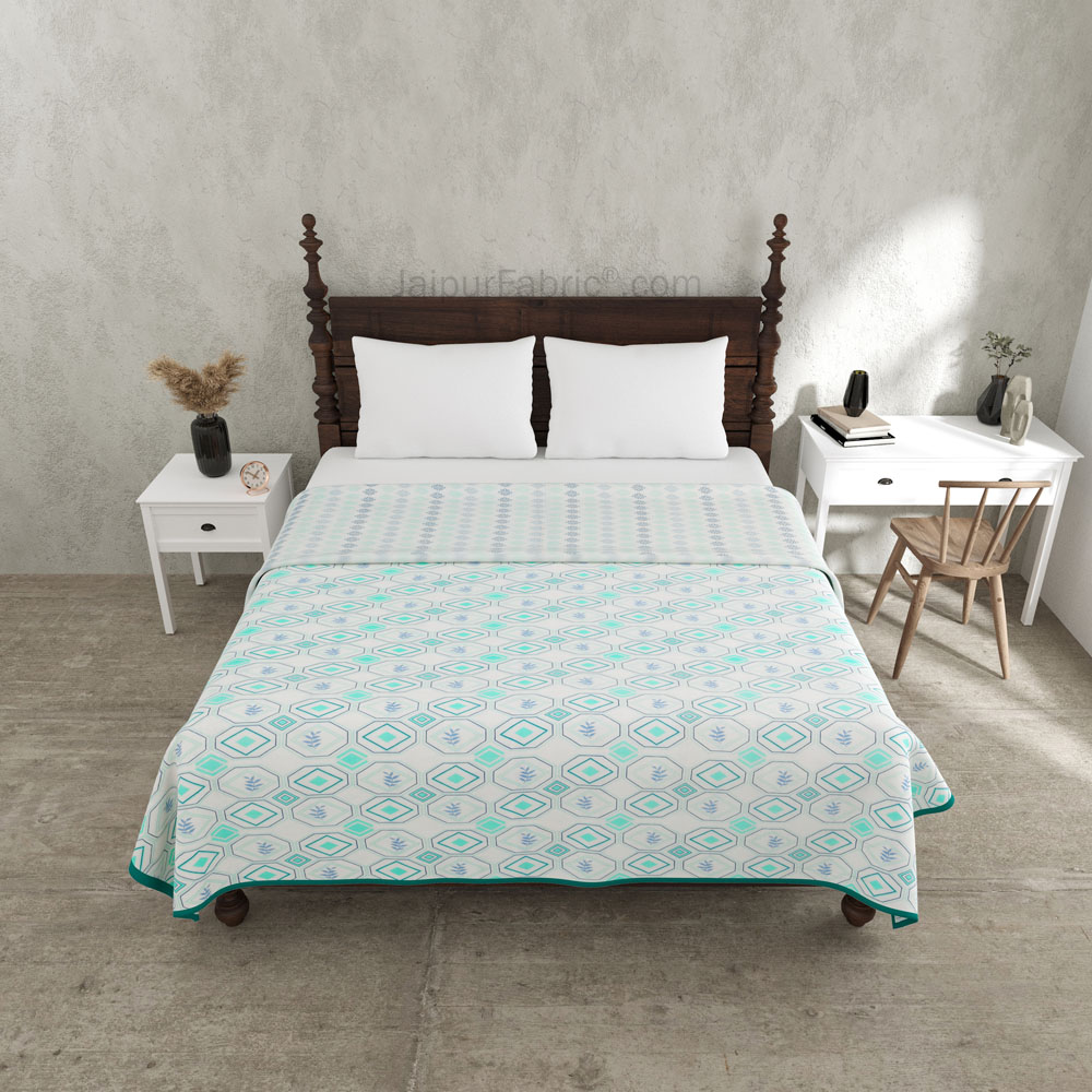 Artistic Maze Greenery Double Bed Dohar Blanket