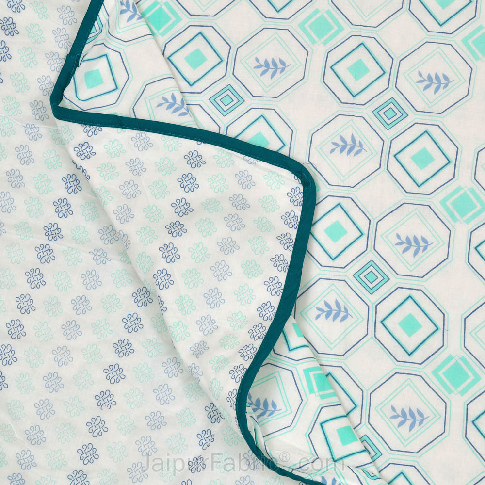 Artistic Maze Greenery Double Bed Dohar Blanket