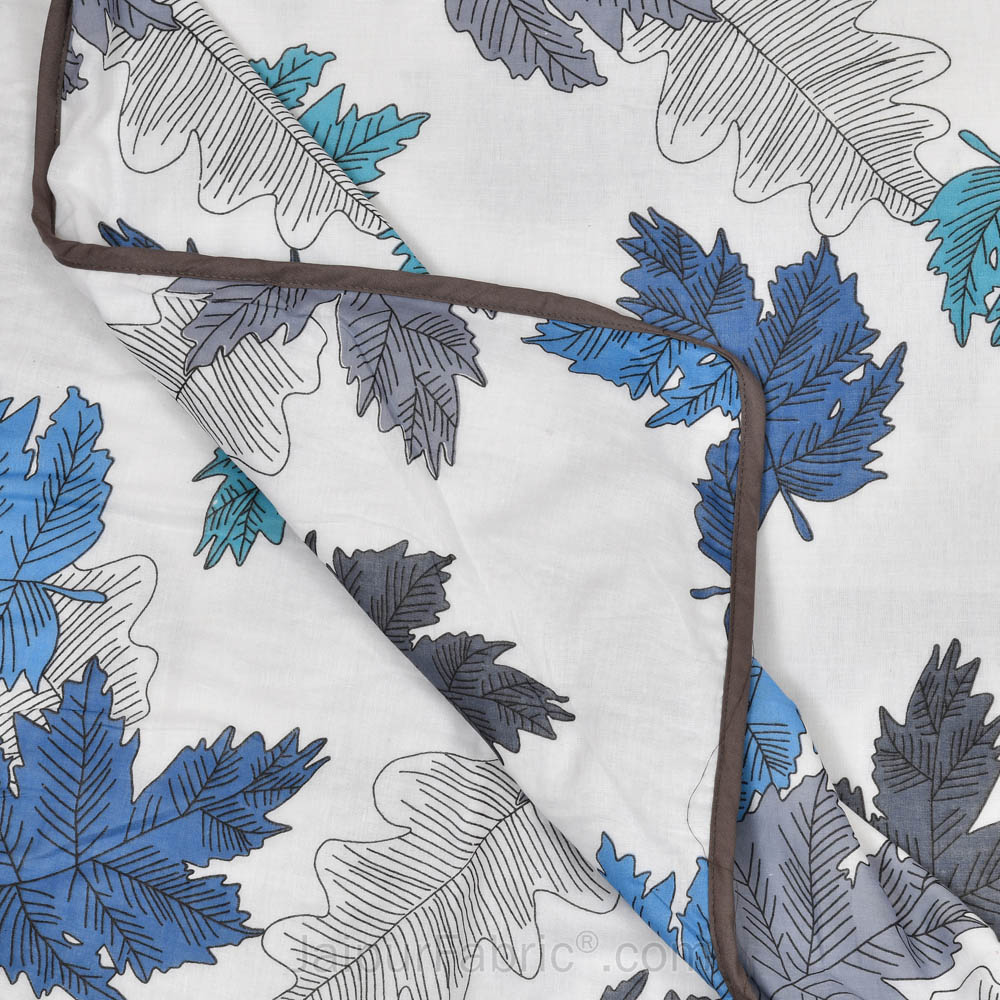 Maple Leaf Blueish Double Bed Dohar Blanket