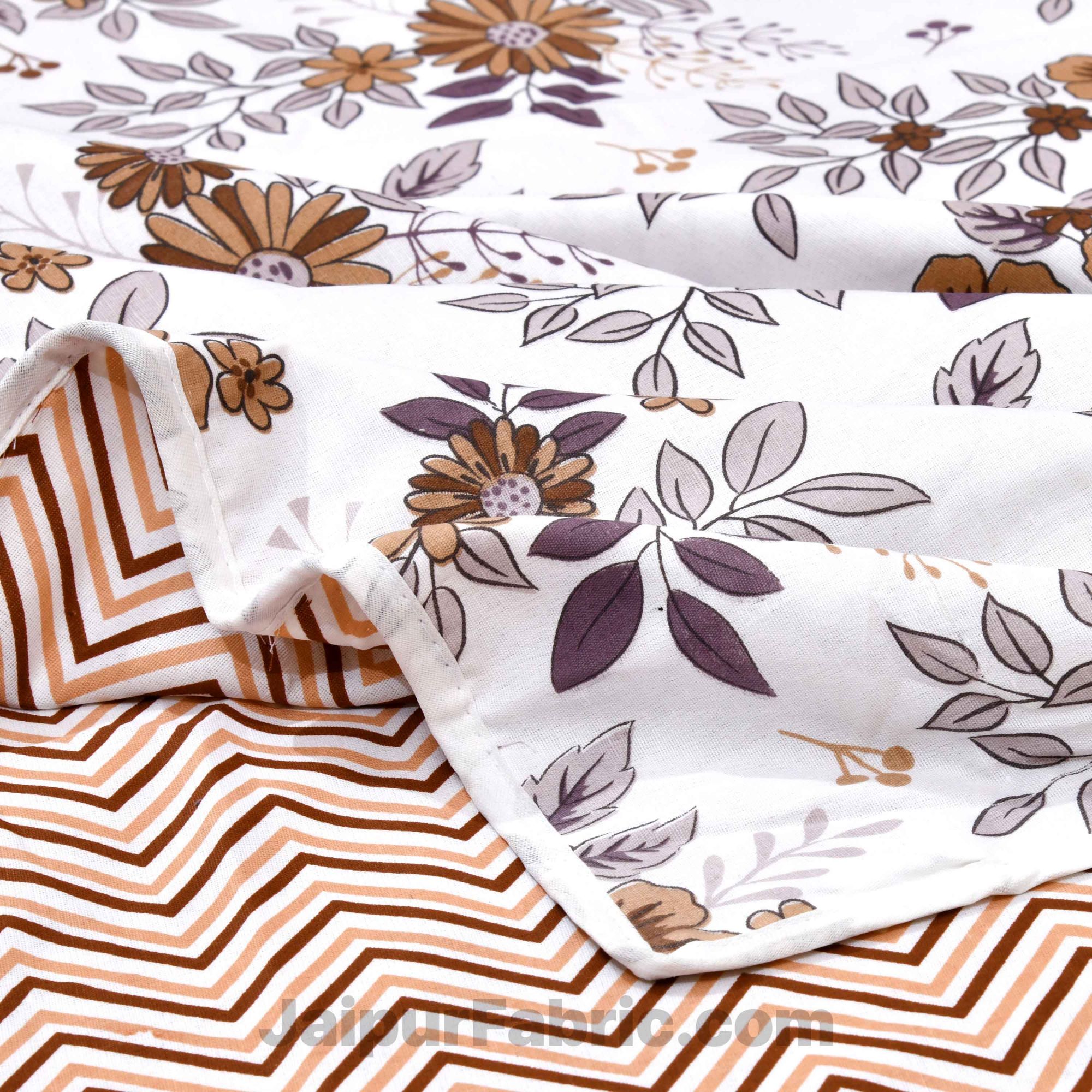 Lightweight Reversible Double Bed Dohar Grey FlowerSkin Friendly Pure Cotton MulMul Blanket / AC Comforter / Summer Quilt