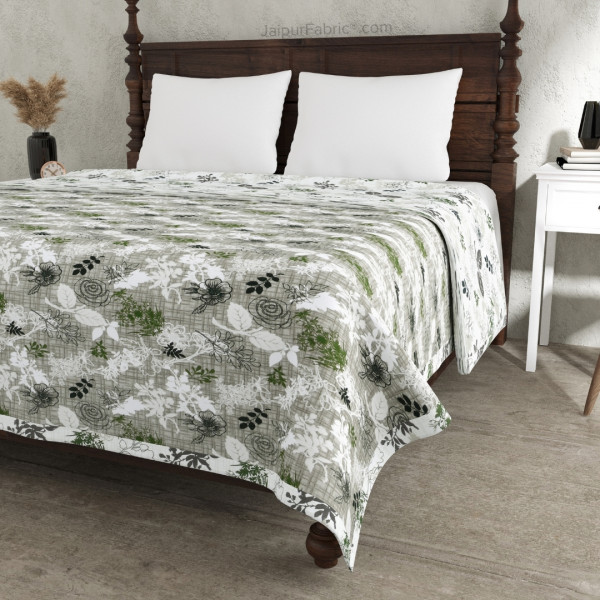 Finest Picks Grey Cotton Reversible Double Bed Dohar