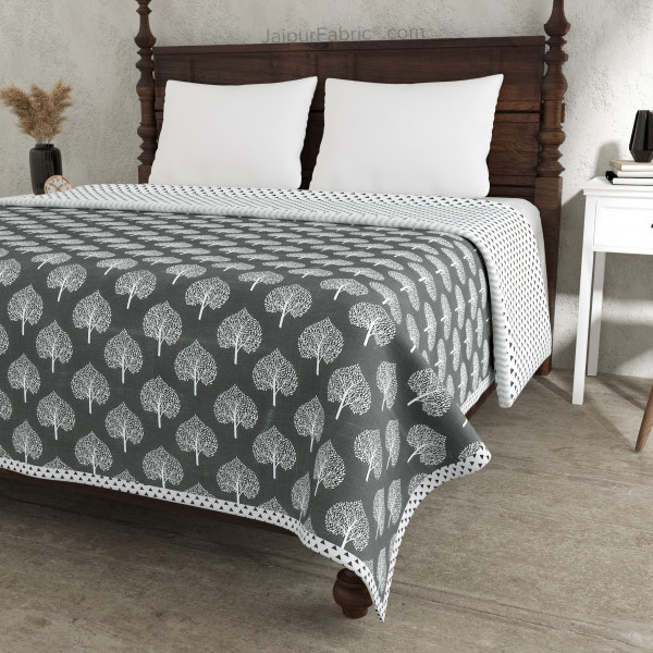 Grey Mist Dreamer Cotton Reversible Double Bed Dohar