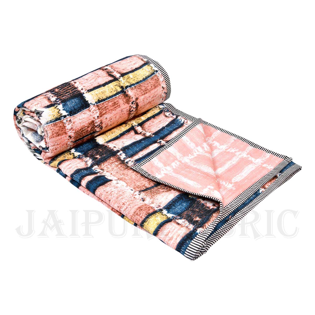 AC Room Hop Trefoil Brown Brick Pattern 210 GSM Pure Cotton Summer Blanket