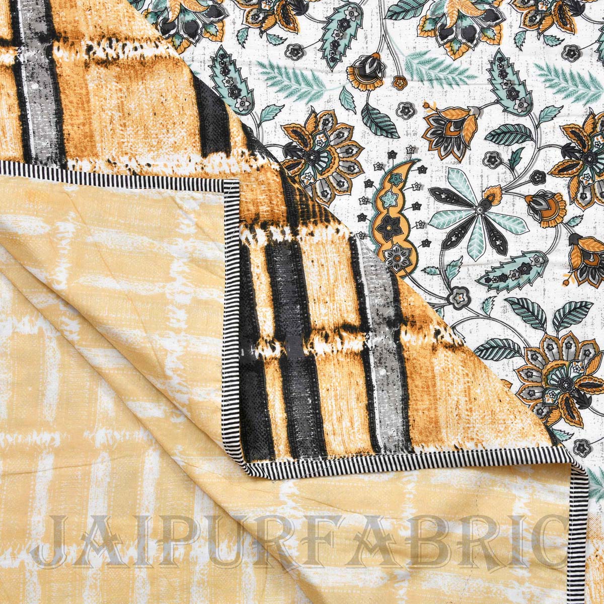 AC Room Dohar Hop Trefoil Yellow Brick Pattern 210 GSM Pure Cotton Summer Blanket