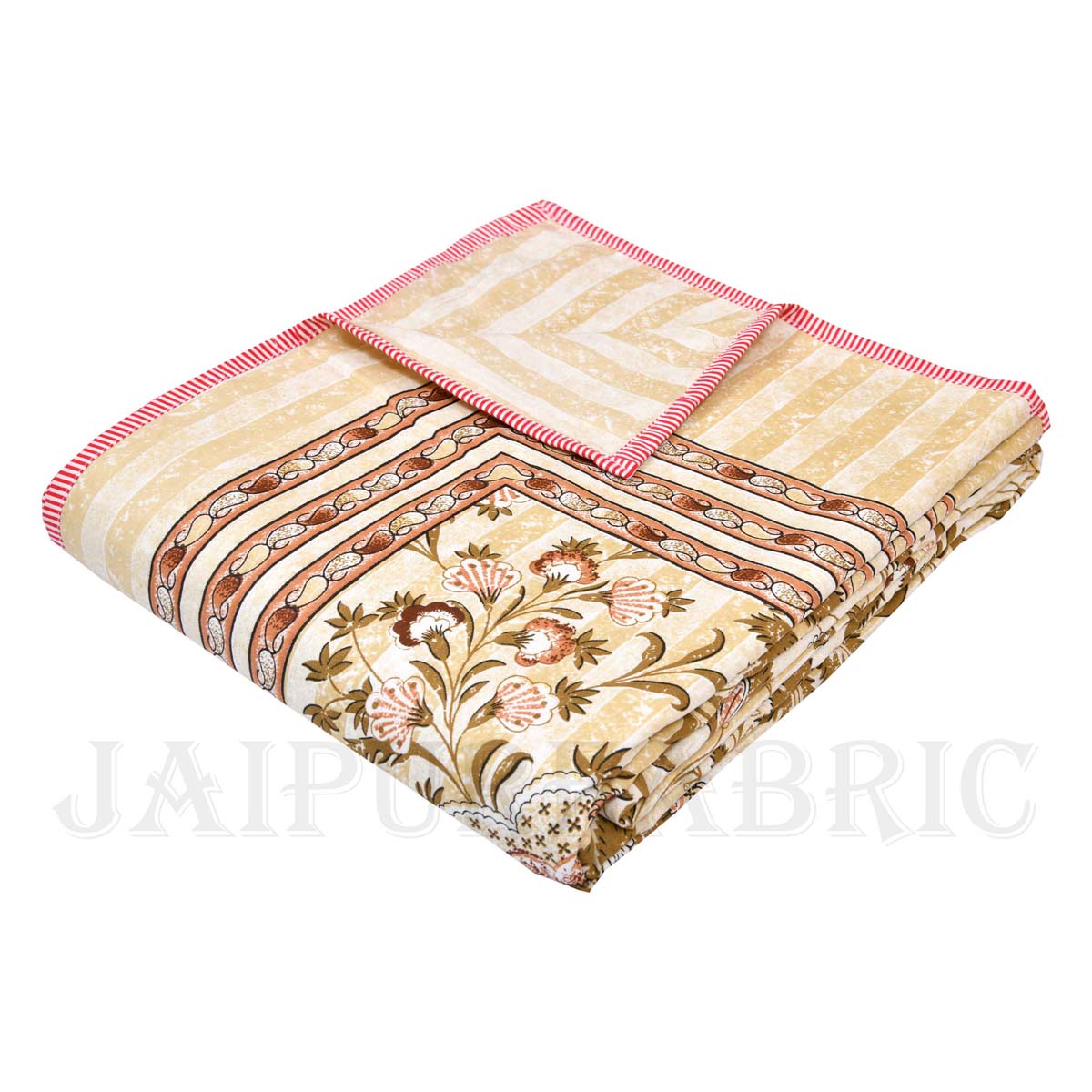 AC Room Dohar  Porcelain Yellow Paisley Pattern 210 GSM Pure Cotton Summer Blanket