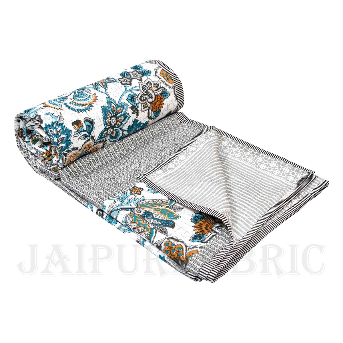 AC Room Dohar  Grey Tribal Pattern 210 GSM Pure Cotton Summer Blanket