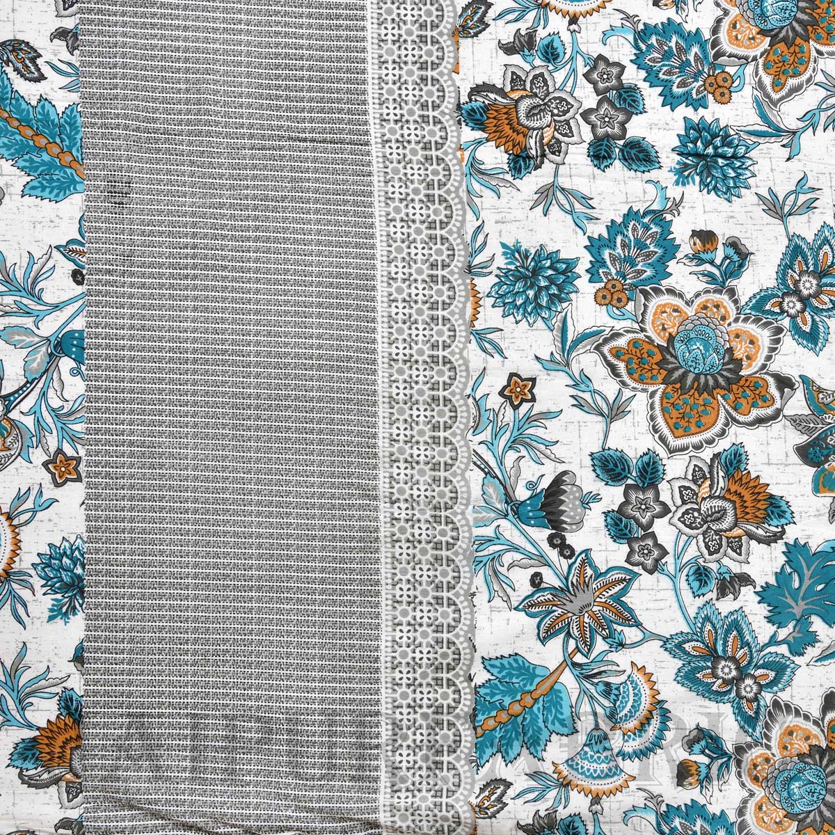 AC Room Dohar  Grey Tribal Pattern 210 GSM Pure Cotton Summer Blanket
