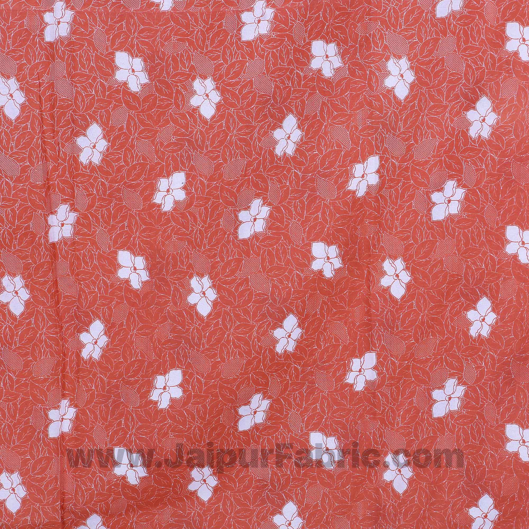 Pure Cotton Peach Floral Reversible Single Blanket/Duvet/Quilt/AC Dohar