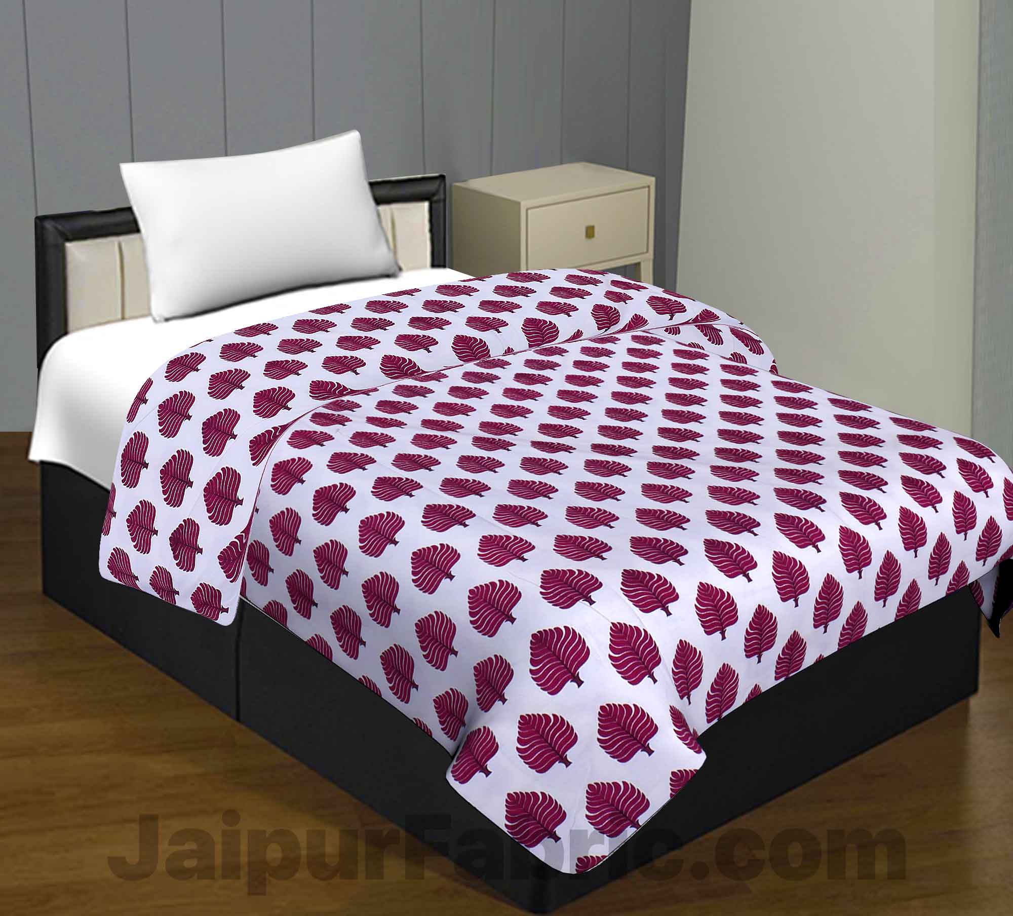 Pure Cotton Petal Print Reversible Single Bed Blanket/ Duvet/Quilt/AC Dohar