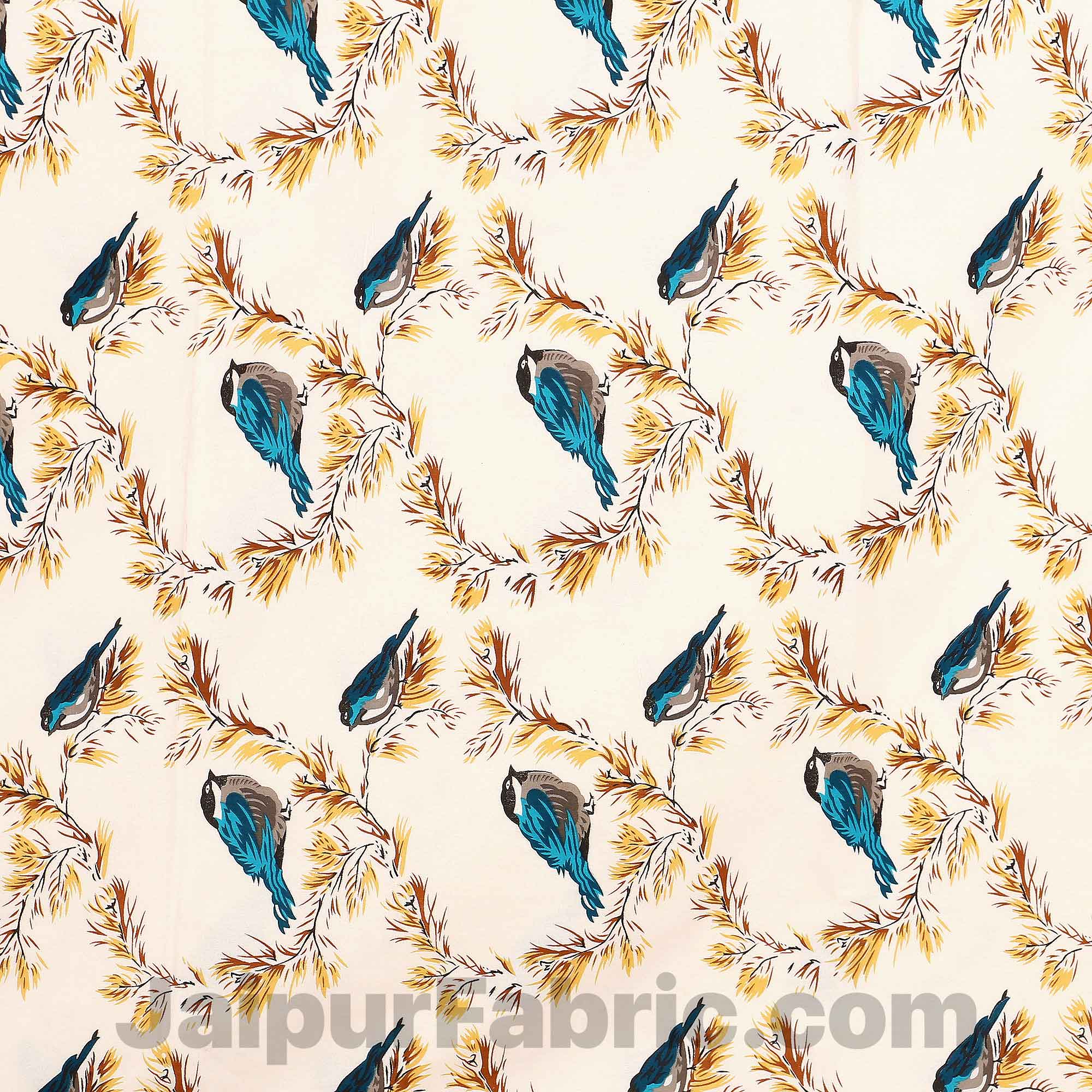 Pure Cotton Indian Bird Reversible Single Bed Blanket/ Duvet/Quilt/AC Dohar