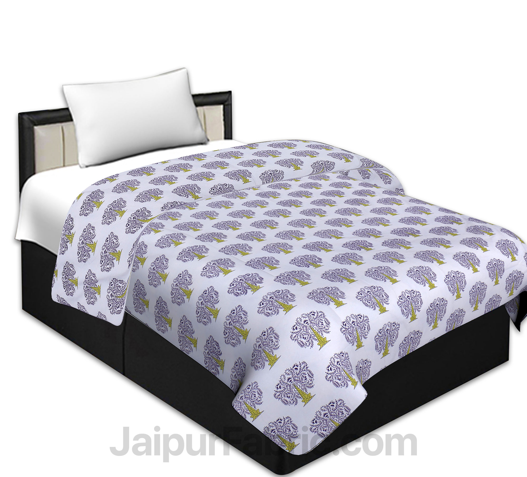 Pure Cotton Bushes Reversible Single Bed Blanket/ Duvet/Quilt/AC Dohar