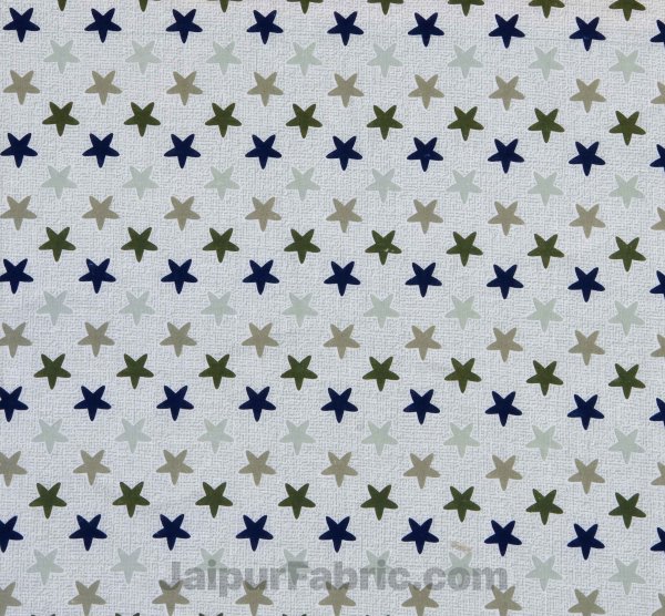 Pure Cotton Multi Lime Green Star Reversible Single Blanket/Duvet/Quilt/AC Dohar