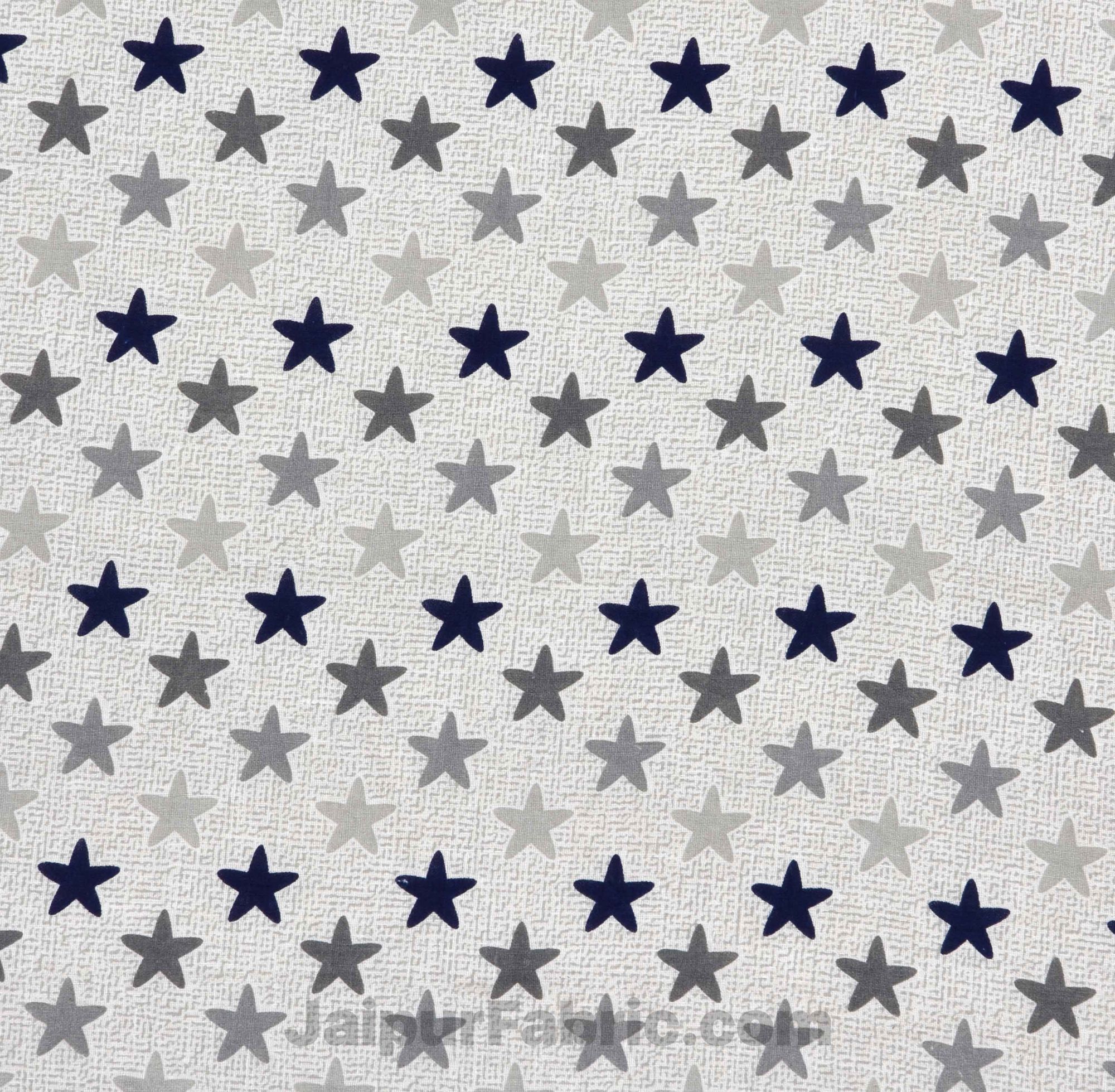 Pure Cotton Multi Gray Star Reversible Single Blanket/Duvet/Quilt/AC Dohar