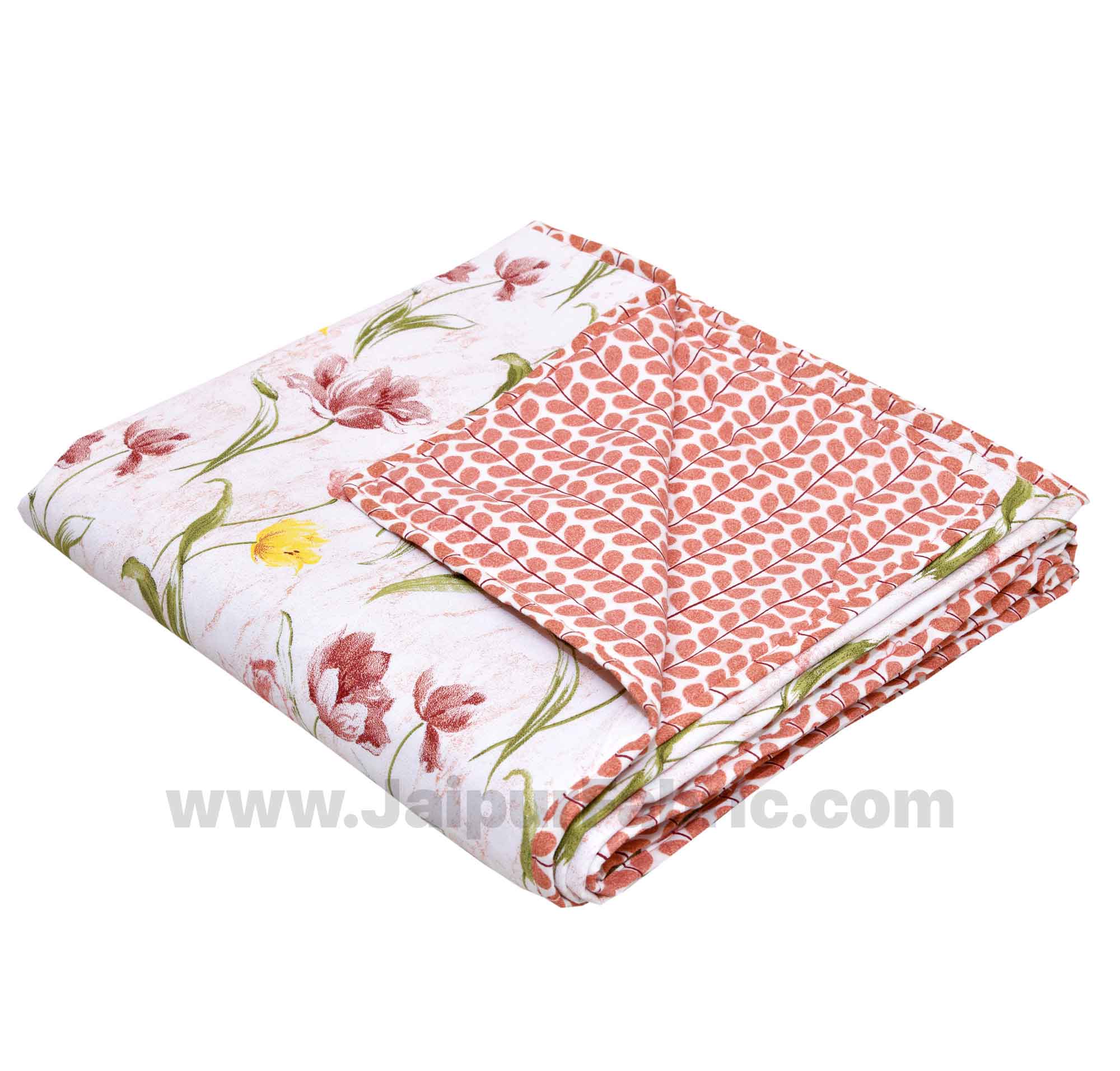 Lightweight Reversible Single Bed Dohar Pink Flower Skin Friendly Pure Cotton MulMul Blanket / AC Comforter / Summer Quilt