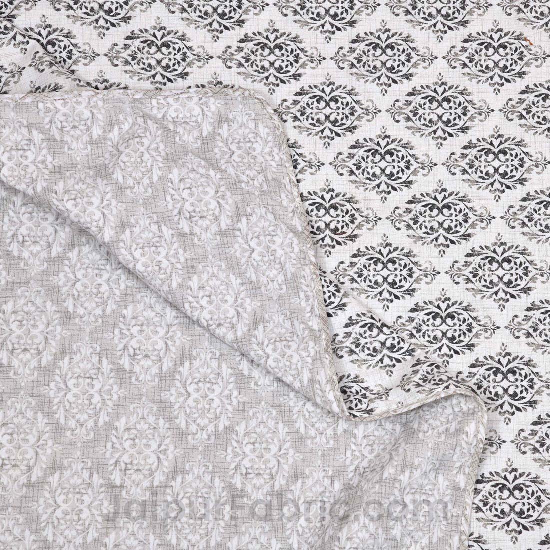 JaipurFabric® Gray Ethnic Single Bed Reversible Dohar