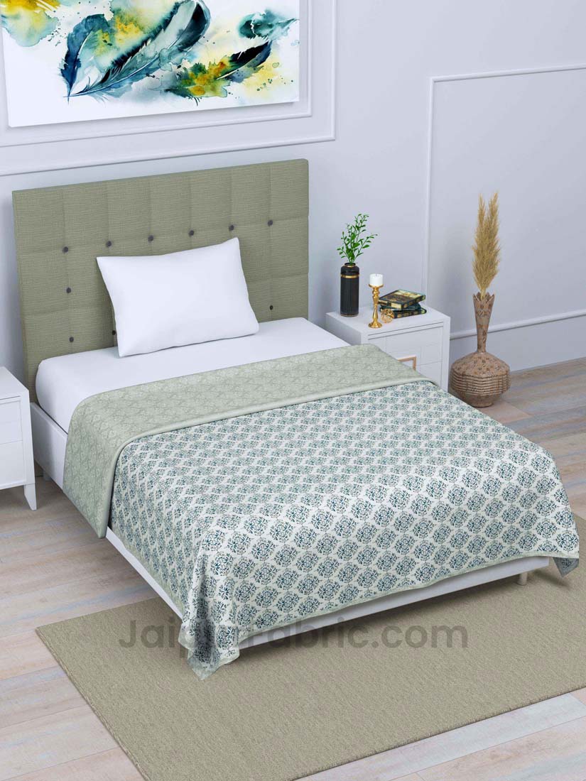 JaipurFabric® Green Ethnic Single Bed Reversible Dohar