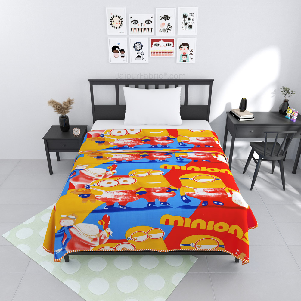 Minions Cotton Dohar for Kids Single Bed