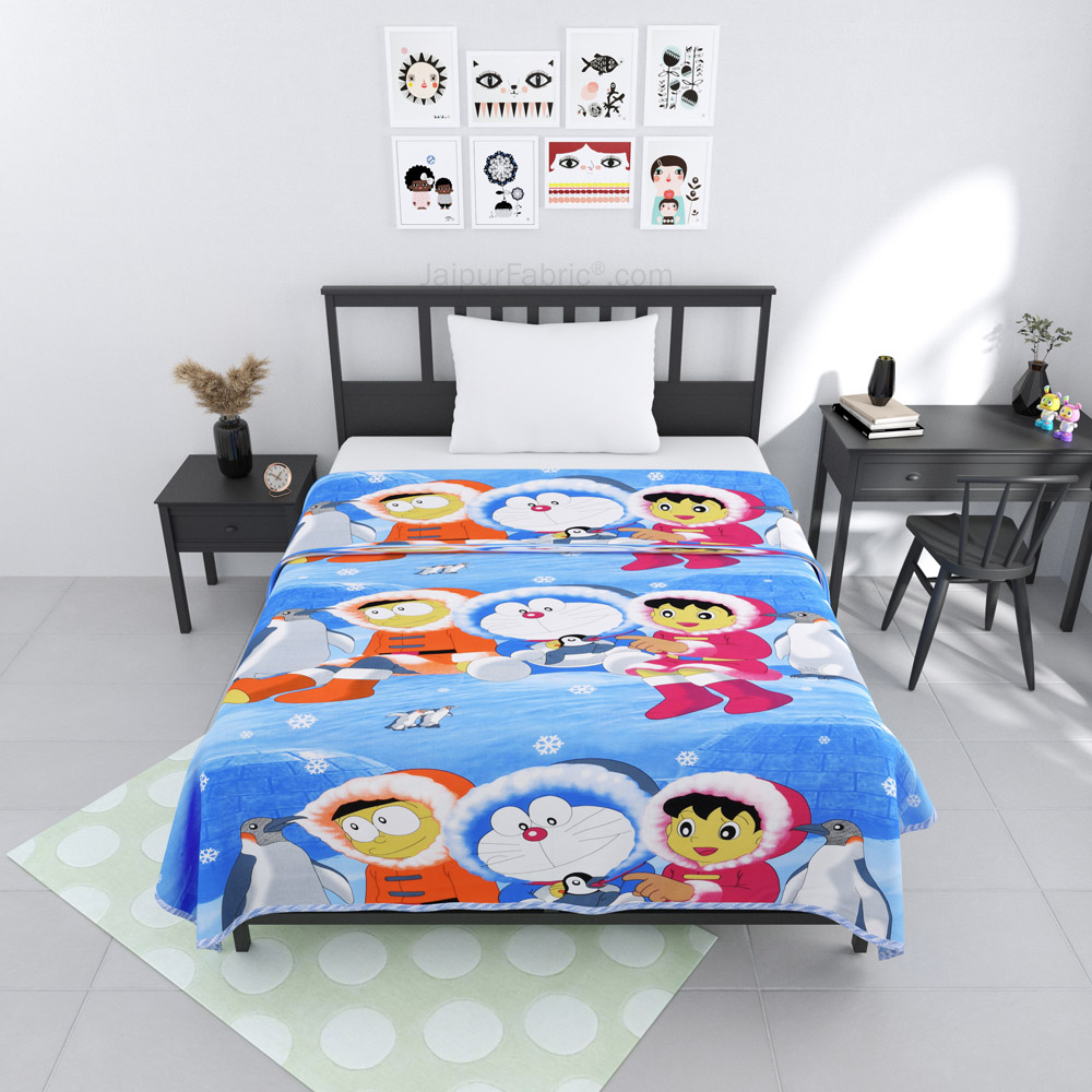 Doraemon Cotton Dohar for Kids Single Bed