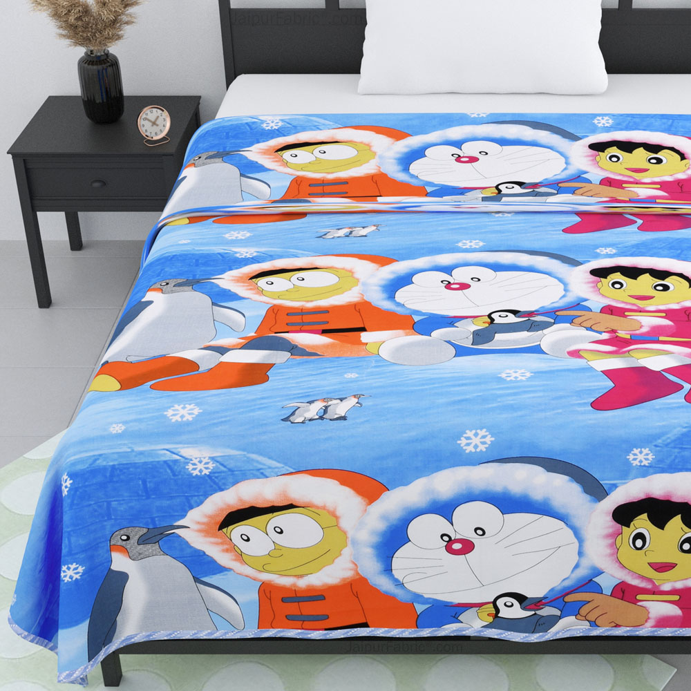 Doraemon Cotton Dohar for Kids Single Bed