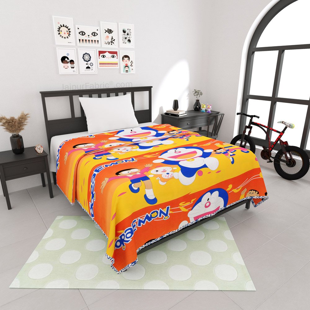 Nobita Doraemon Cotton Dohar for Kids Single Bed
