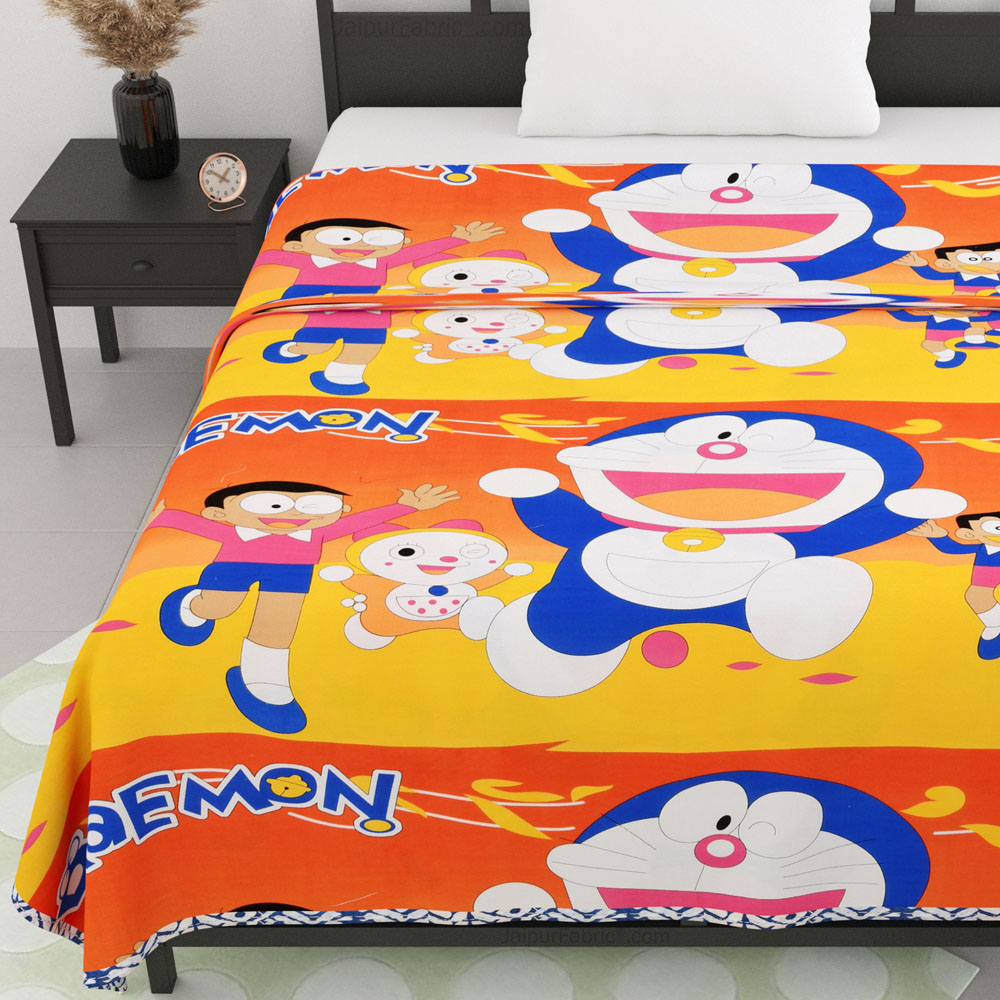 Nobita Doraemon Cotton Dohar for Kids Single Bed