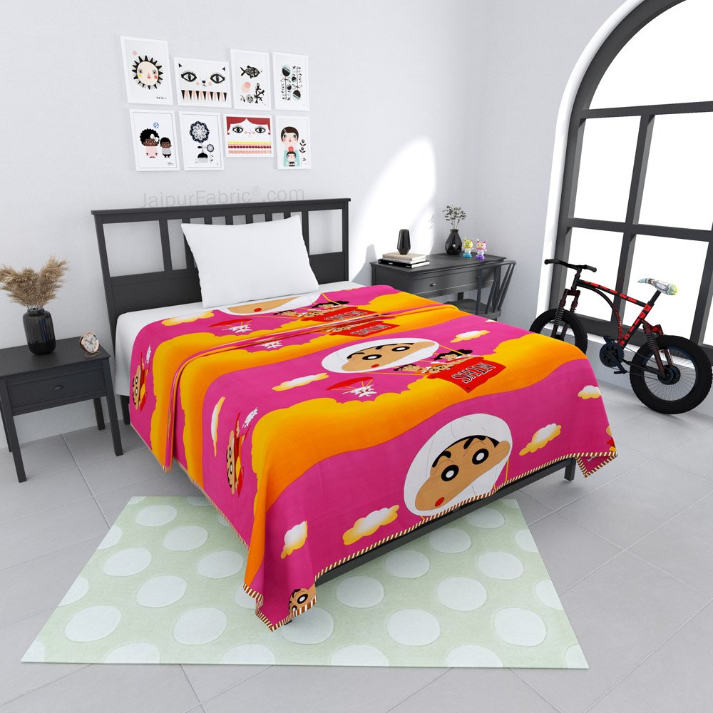 Shinchan Cotton Dohar for Kids Single Bed