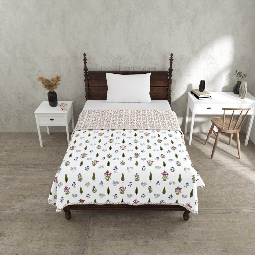 Green  Calm Pure Cotton Single Bed Dohar