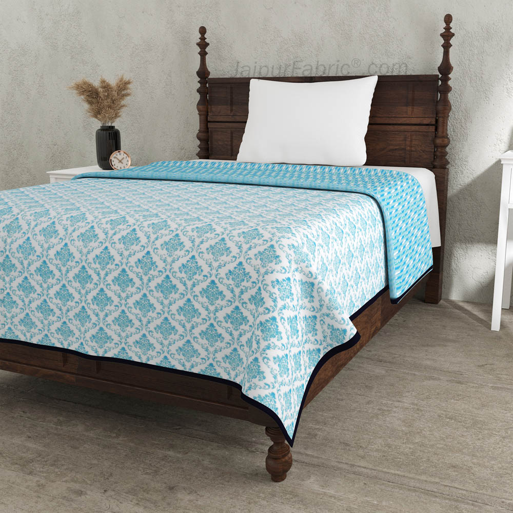 Ethnic Royal Firozi Single Bed Dohar Blanket
