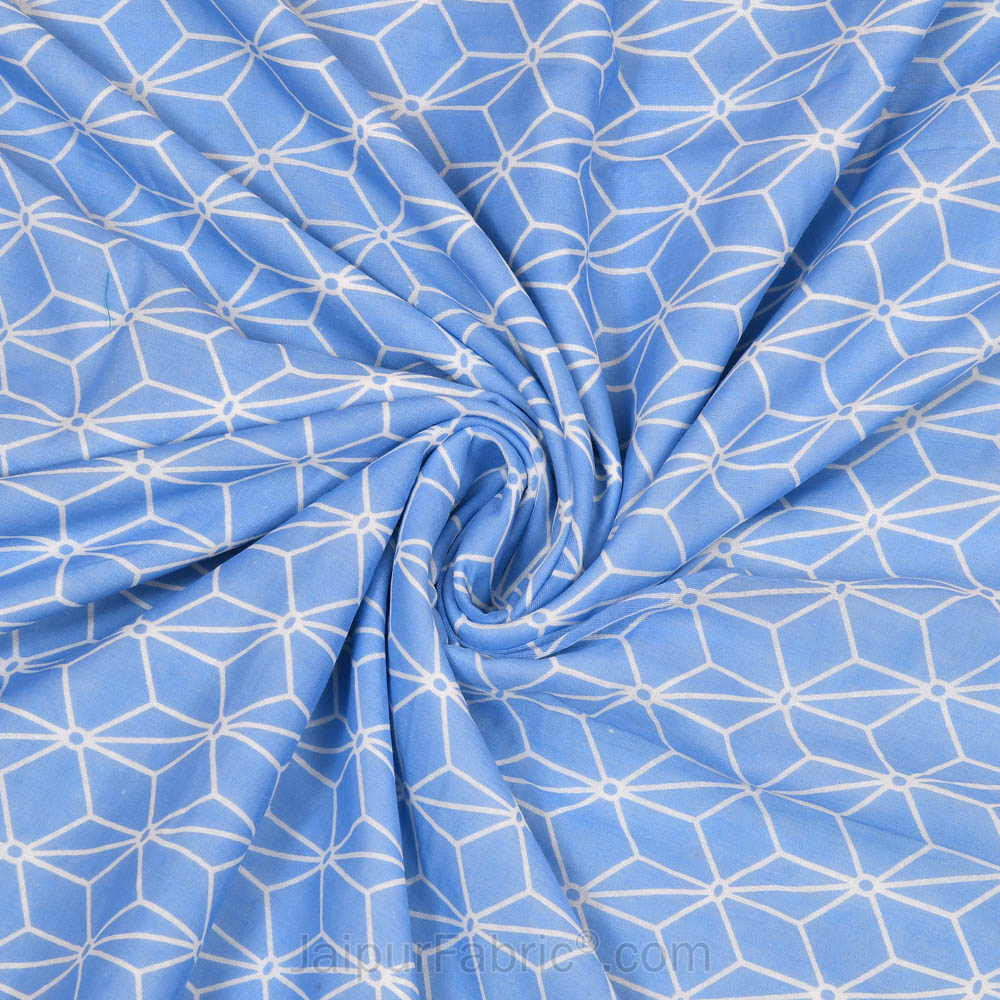 Geometricity Blue Single Bed Dohar Blanket