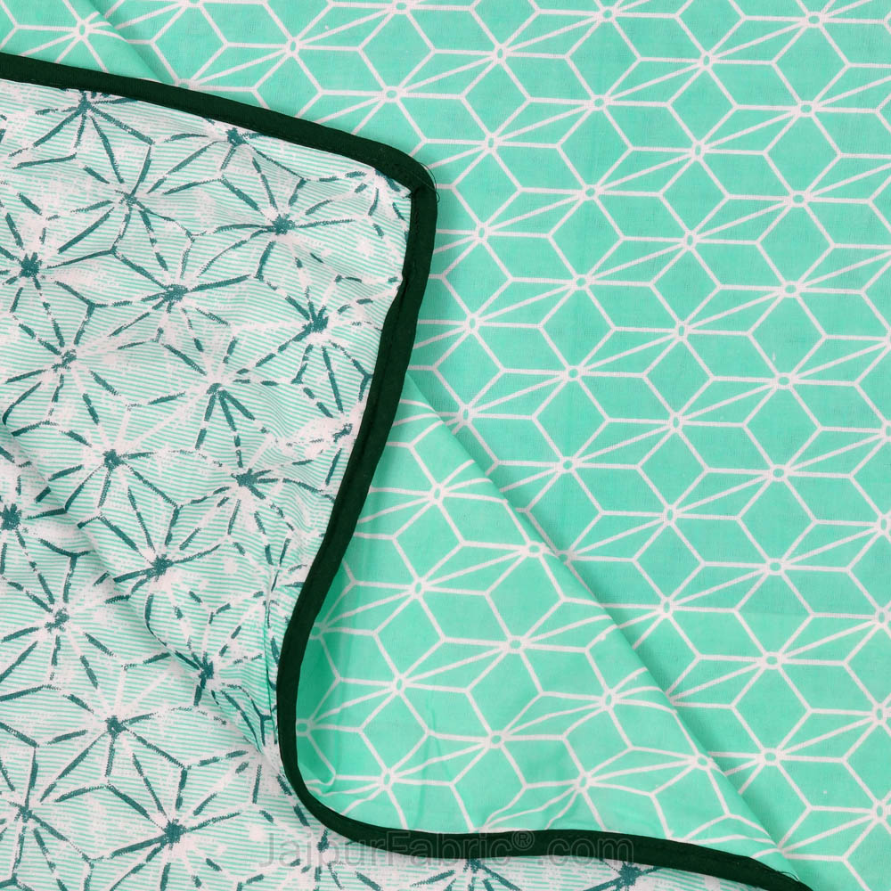 Geometricity Green Single Bed Dohar Blanket