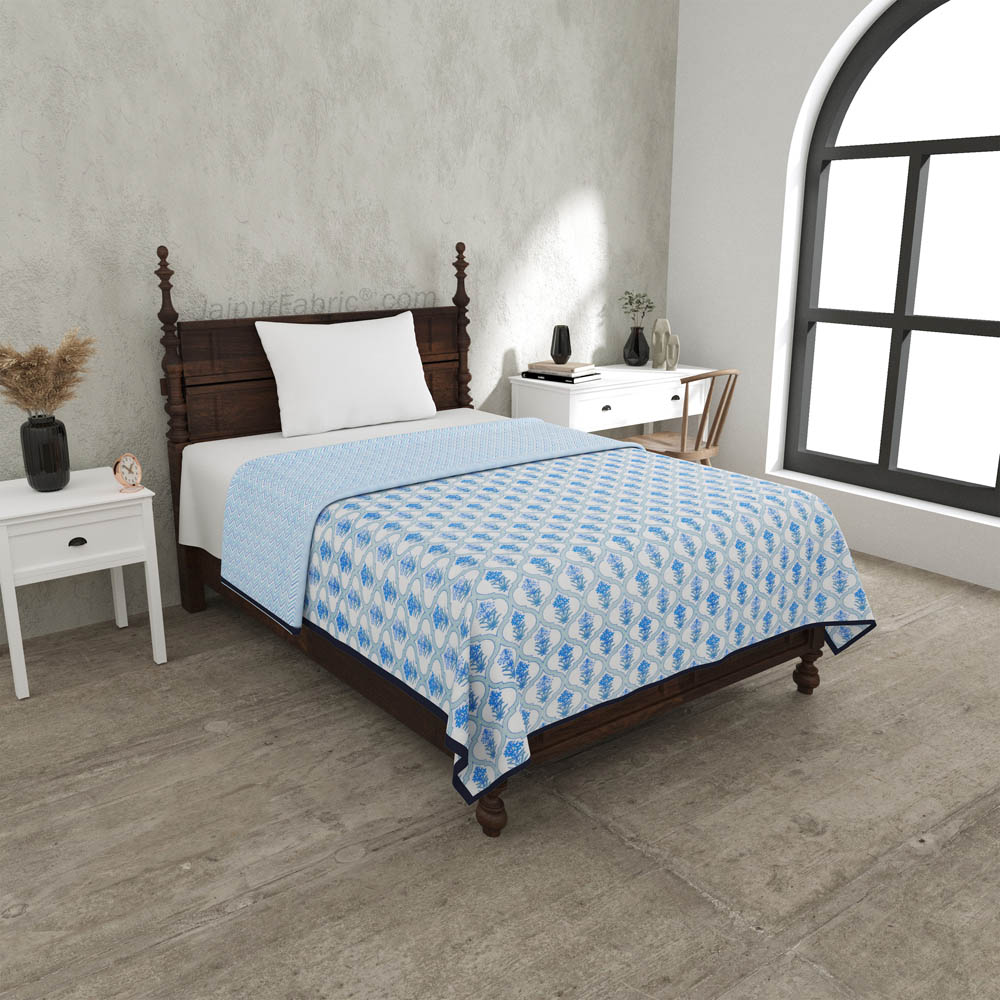 Jaal Darbar Blue Single Bed Dohar Blanket