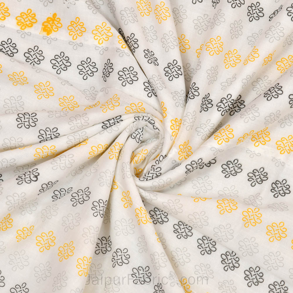 Artistic Maze Mustard Grey Single Bed Dohar Blanket