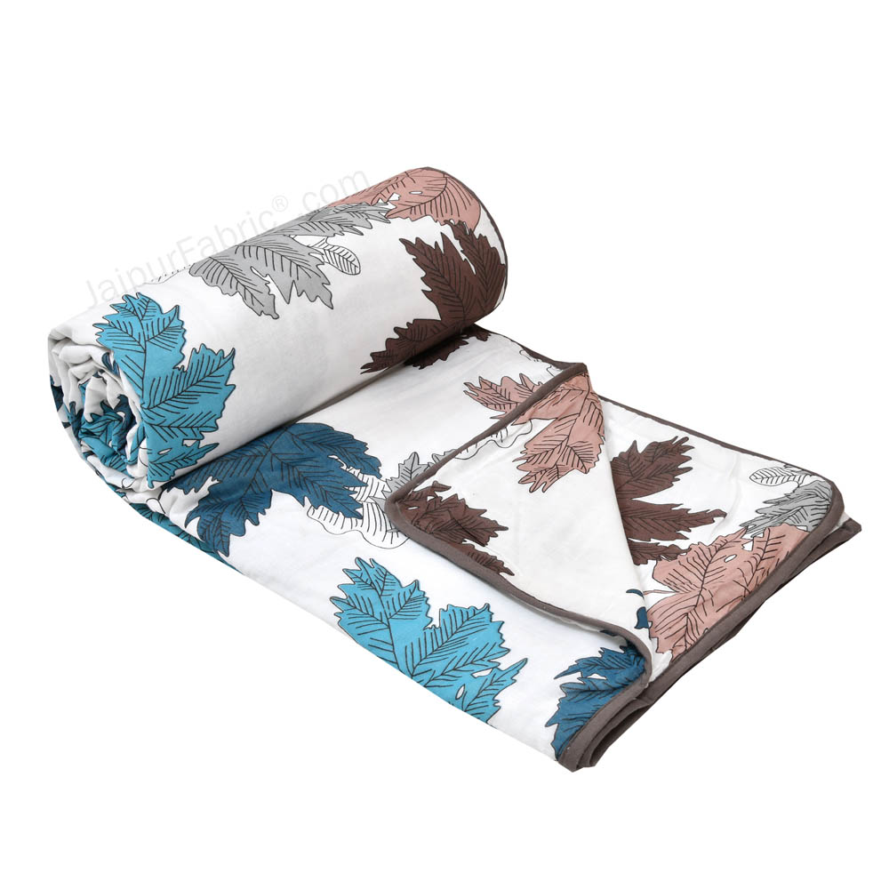 Maple Leaf MultiColor Single Bed Dohar Blanket