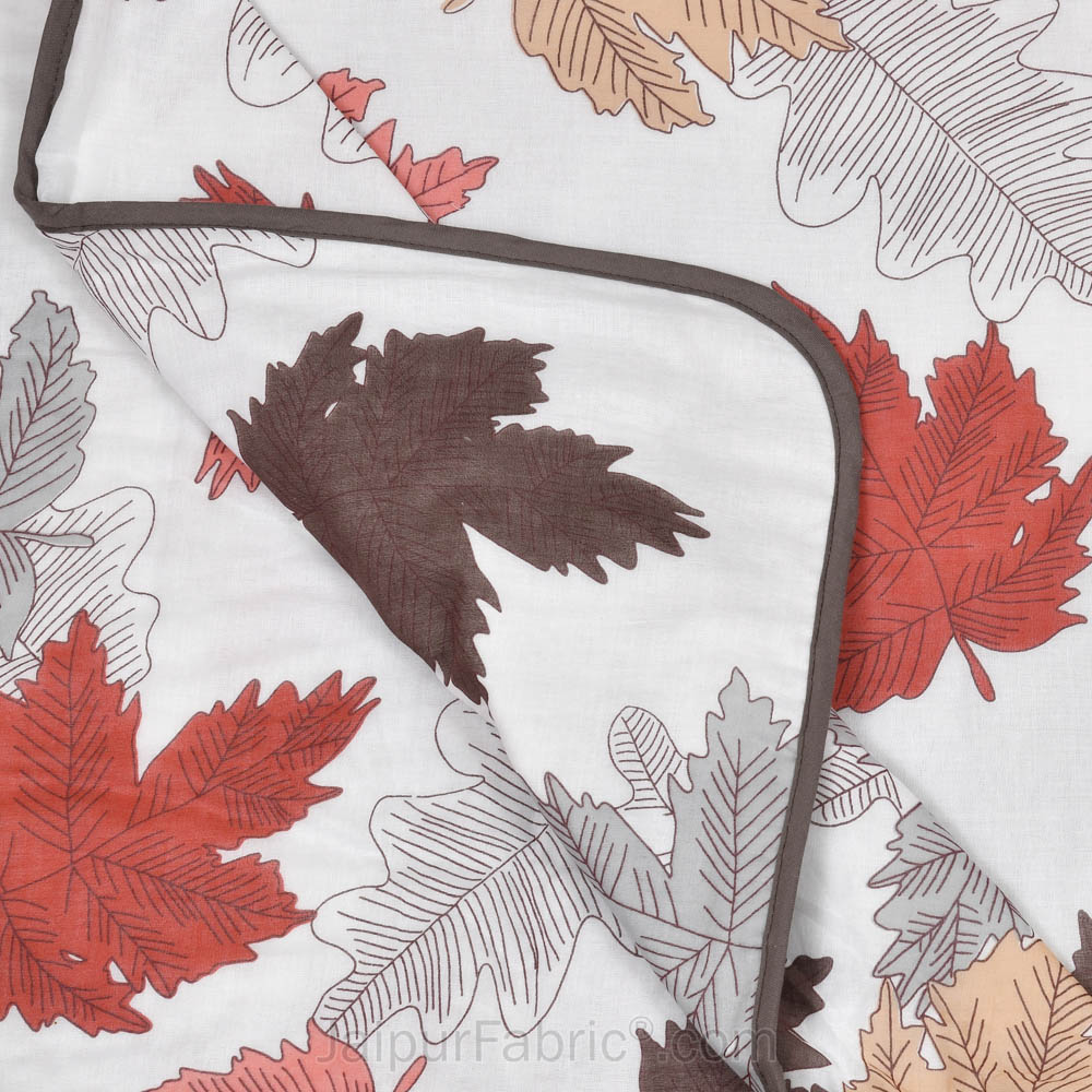 Maple Leaf Reddish Single Bed Dohar Blanket